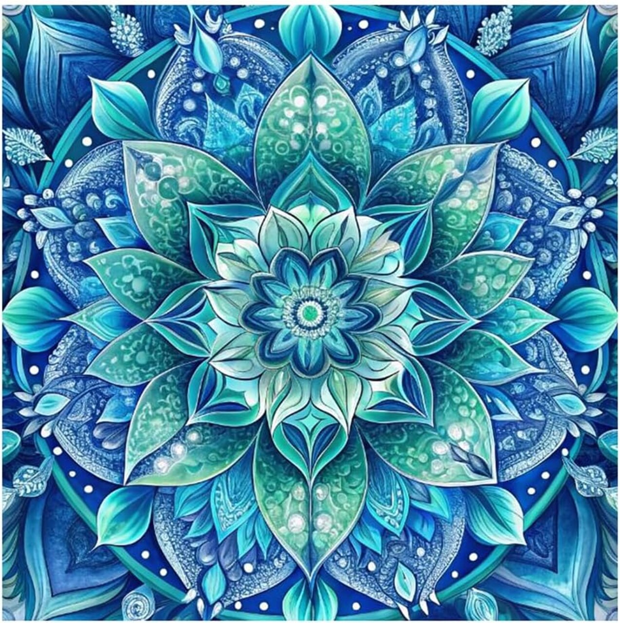 Mandala Diamond Painting Kit for Adults – 5D Round Diamond Art Craft for Beginners, 12x12 Inch DIY Gem Painting for Home Wall Decor